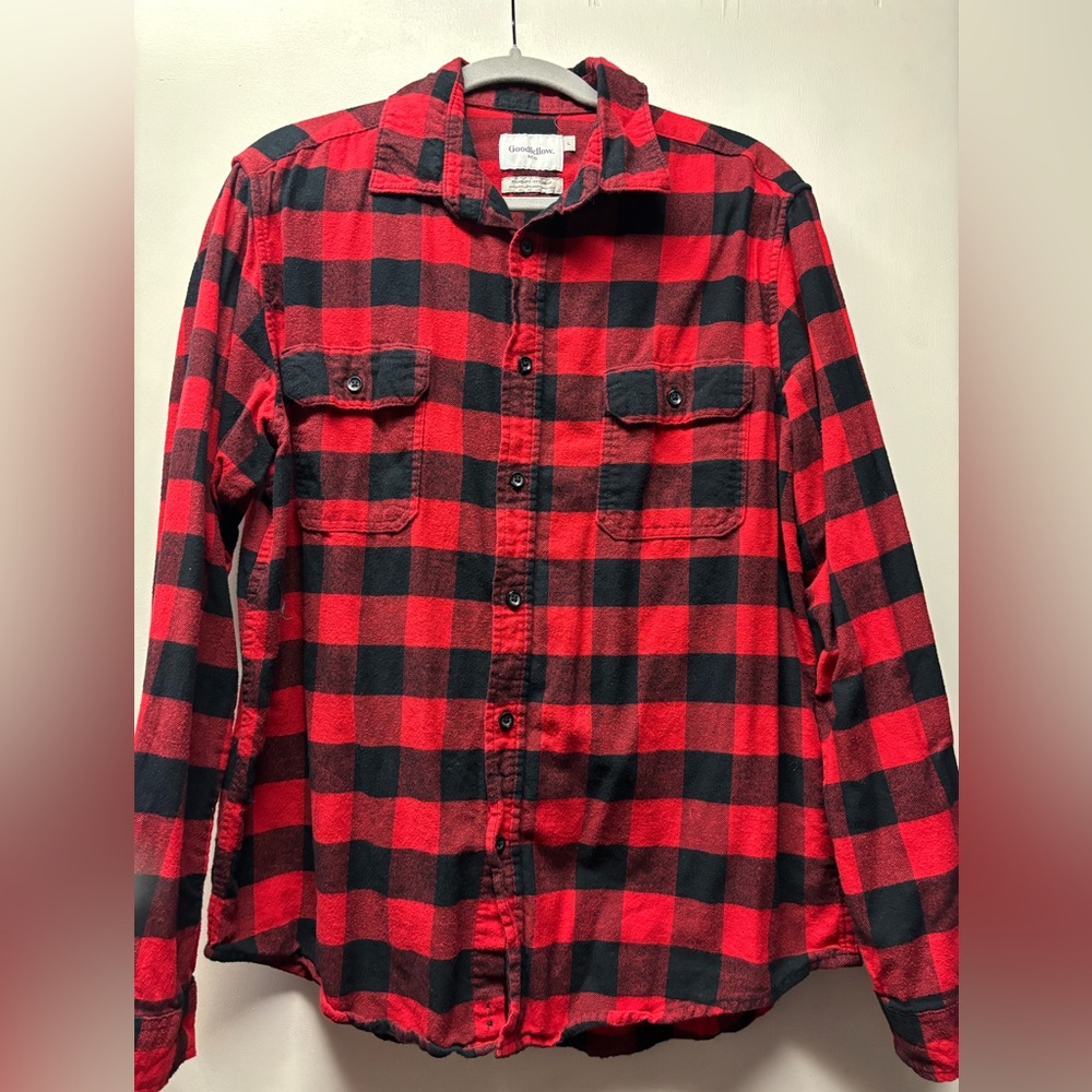 Good Fellow Red & Black Plaid Flannel